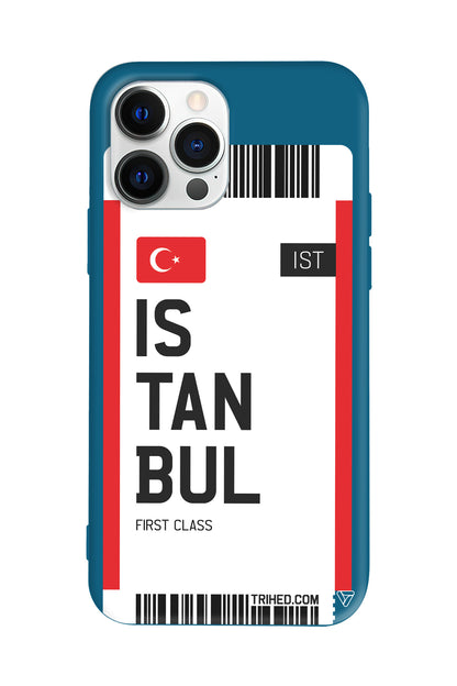 İstanbul Bileti Lansman Model İçi Kadife Silikon Telefon Kılıfı