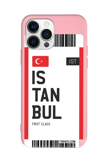 İstanbul Bileti Lansman Model İçi Kadife Silikon Telefon Kılıfı
