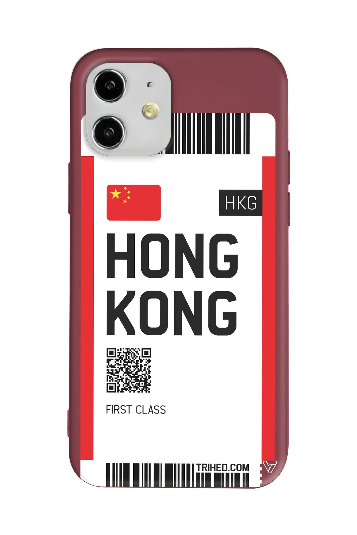 Hong Kong Bileti Lansman Model İçi Kadife Silikon Telefon Kılıfı