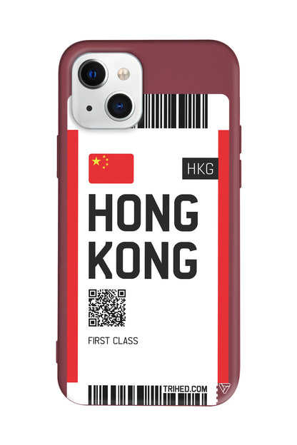 Hong Kong Bileti Lansman Model İçi Kadife Silikon Telefon Kılıfı