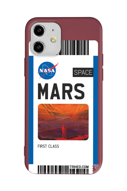 Mars Bileti Lansman Model İçi Kadife Silikon Telefon Kılıfı