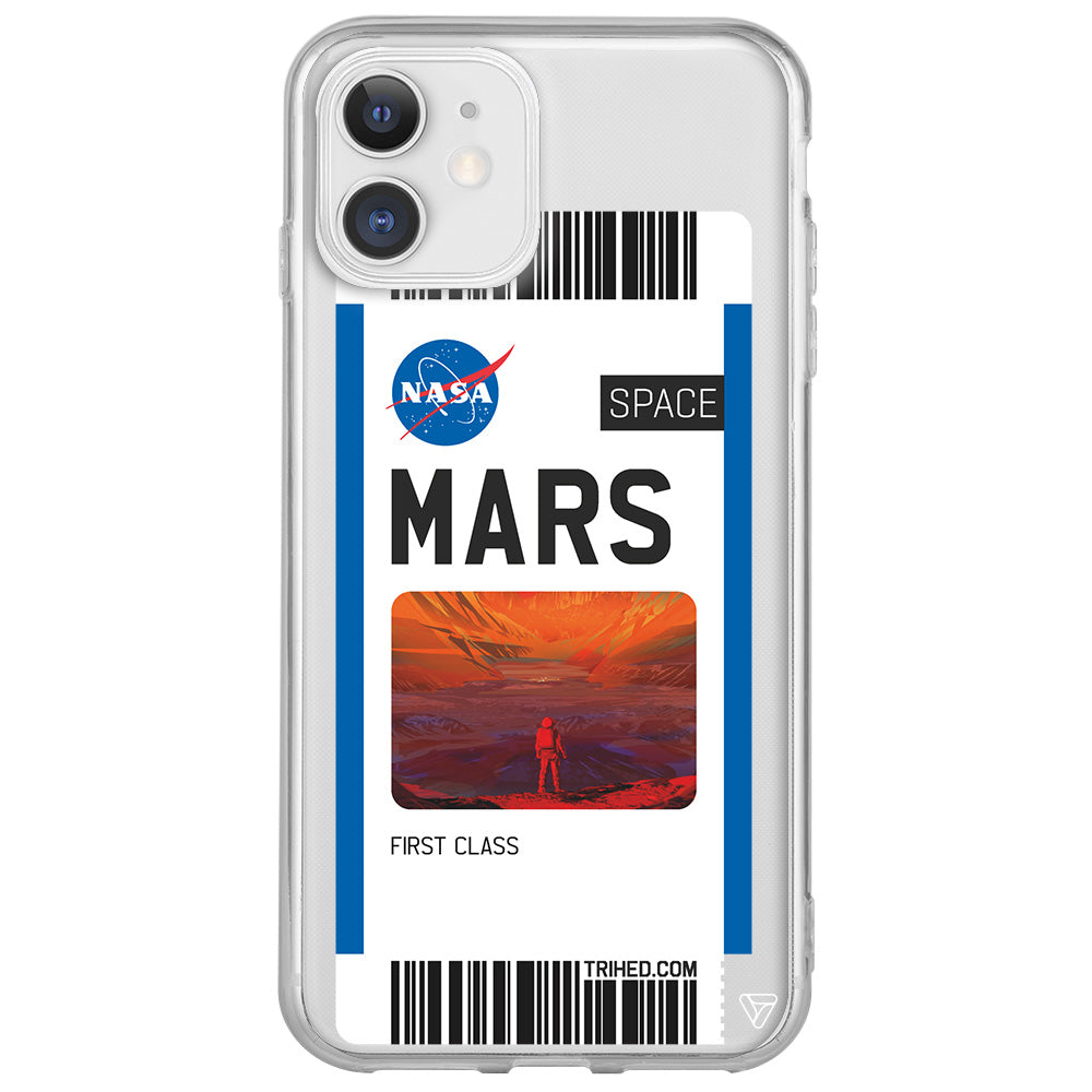 Mars Bileti Lansman Model İçi Kadife Silikon Telefon Kılıfı