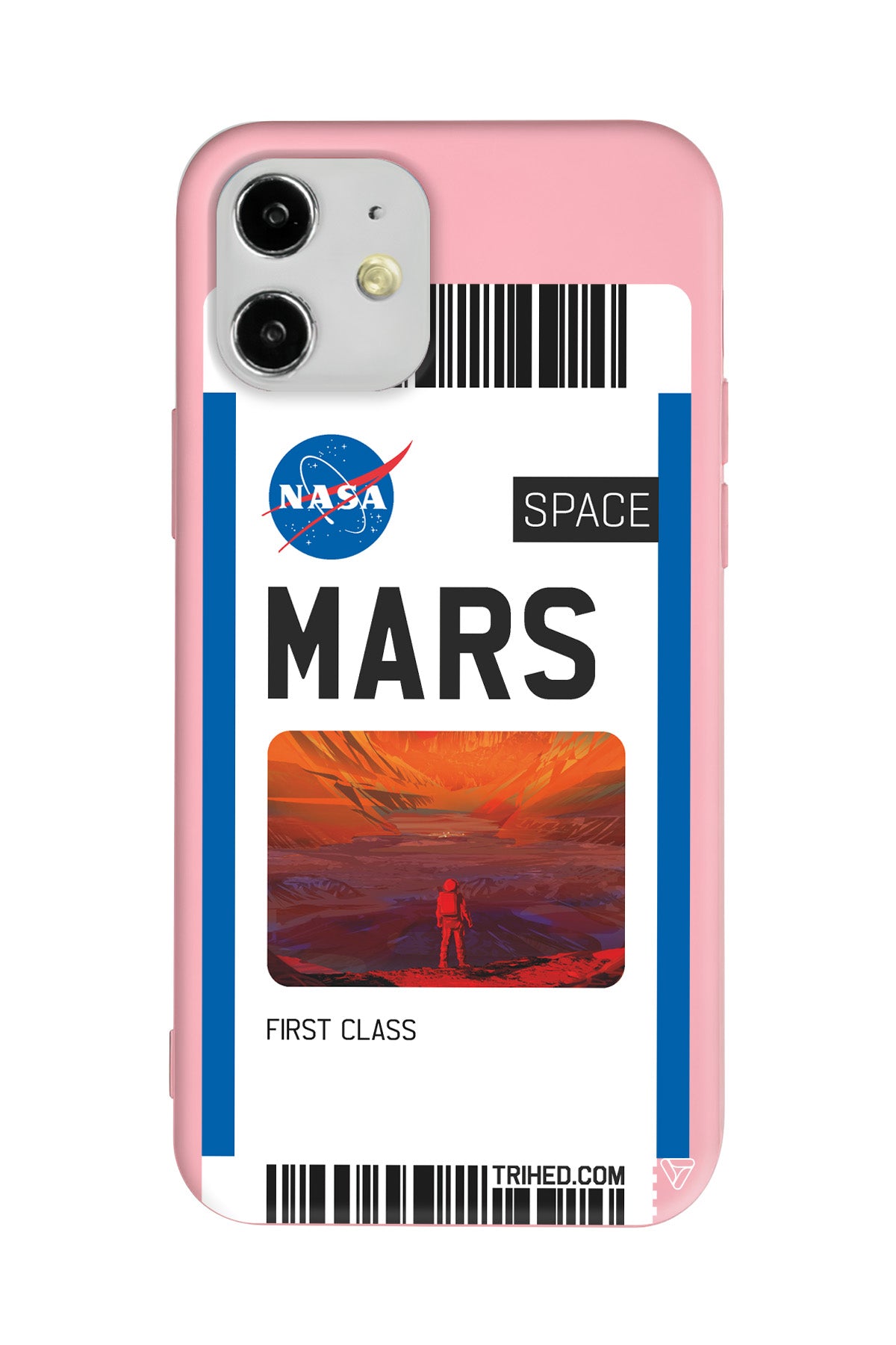 Mars Bileti Lansman Model İçi Kadife Silikon Telefon Kılıfı