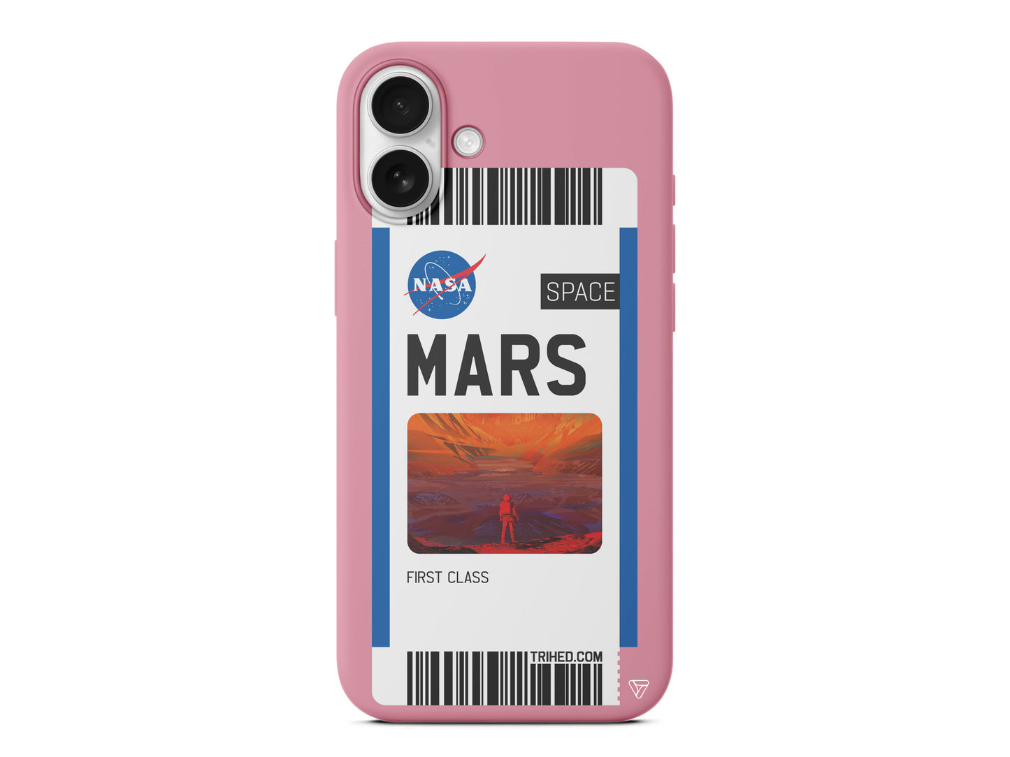 Mars Bileti Lansman Model İçi Kadife Silikon Telefon Kılıfı