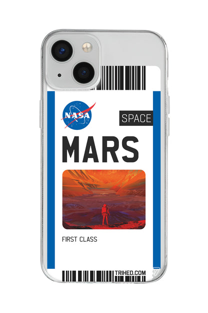 Mars Bileti Lansman Model İçi Kadife Silikon Telefon Kılıfı