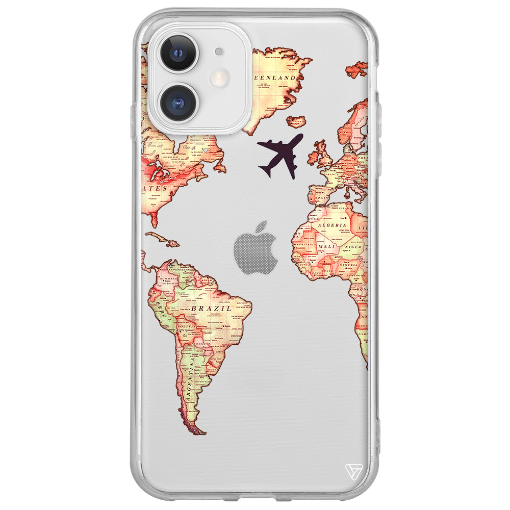 Harita Tasarımlı Lansman Model İçi Kadife Silikon Telefon Kılıfı