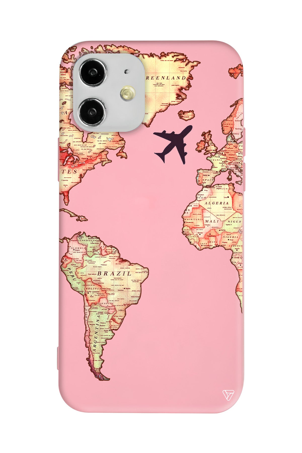 Harita Tasarımlı Lansman Model İçi Kadife Silikon Telefon Kılıfı