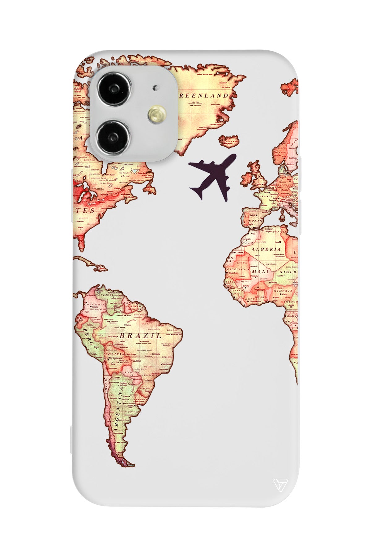 Harita Tasarımlı Lansman Model İçi Kadife Silikon Telefon Kılıfı