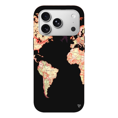 Harita Tasarımlı Lansman Model İçi Kadife Silikon Telefon Kılıfı