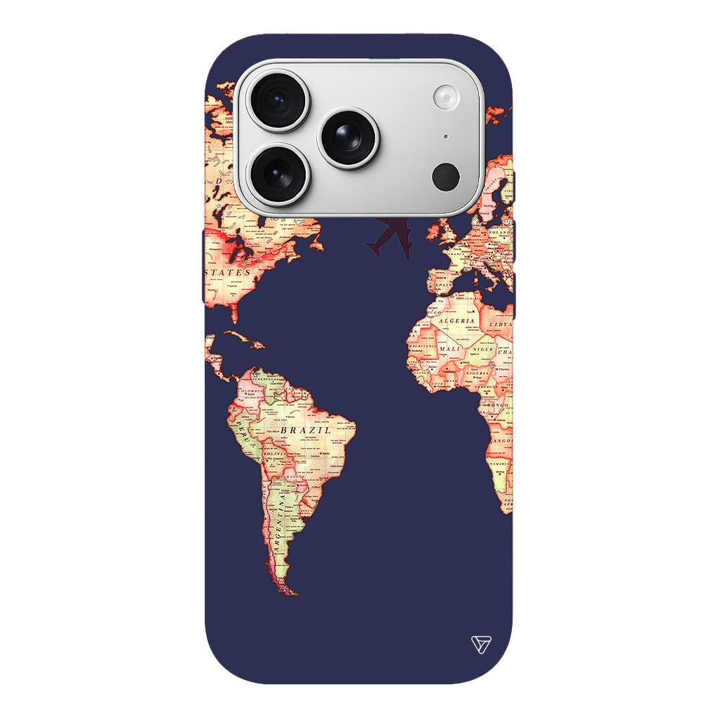 Harita Tasarımlı Lansman Model İçi Kadife Silikon Telefon Kılıfı