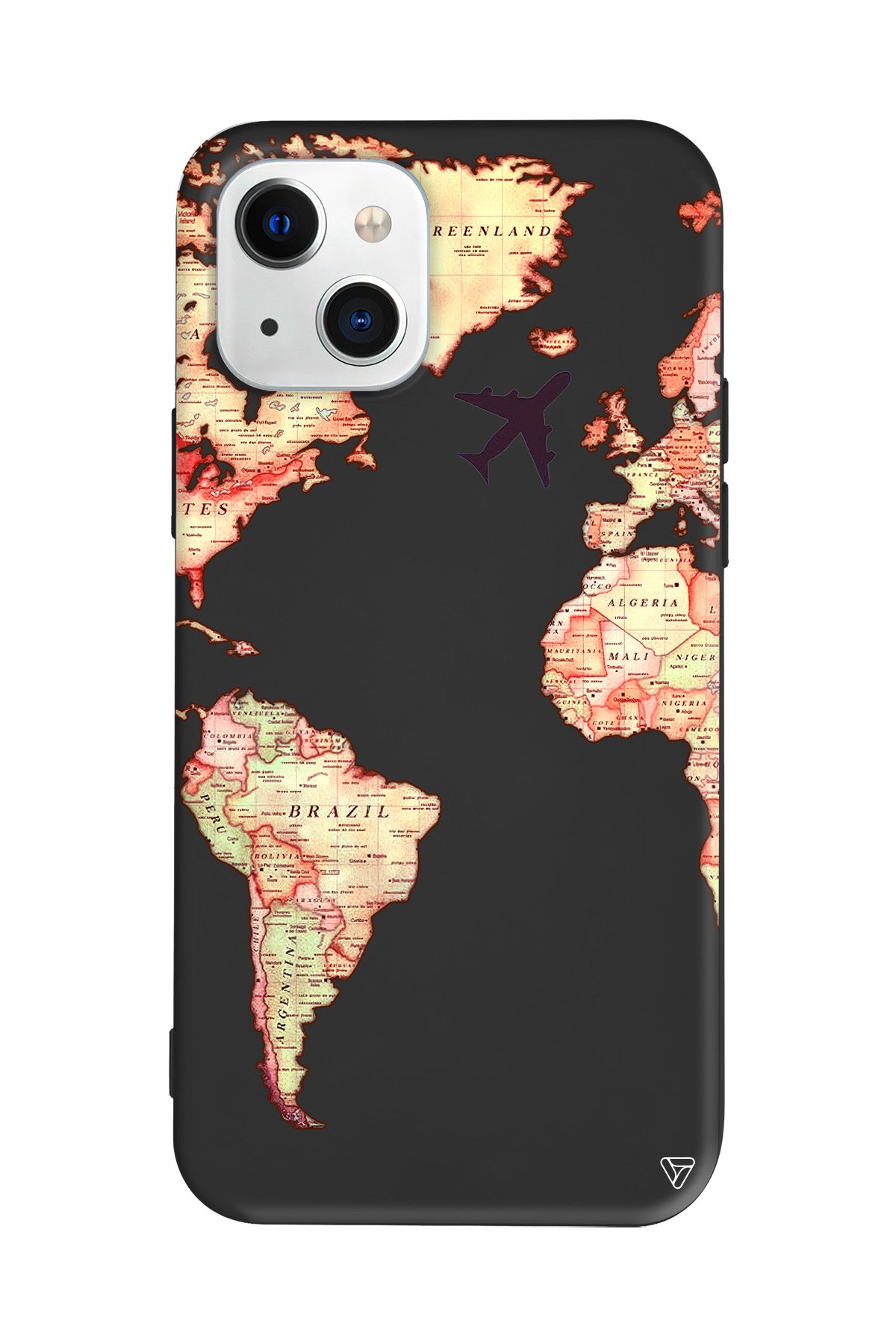 Harita Tasarımlı Lansman Model İçi Kadife Silikon Telefon Kılıfı – Plus Serisine Özel