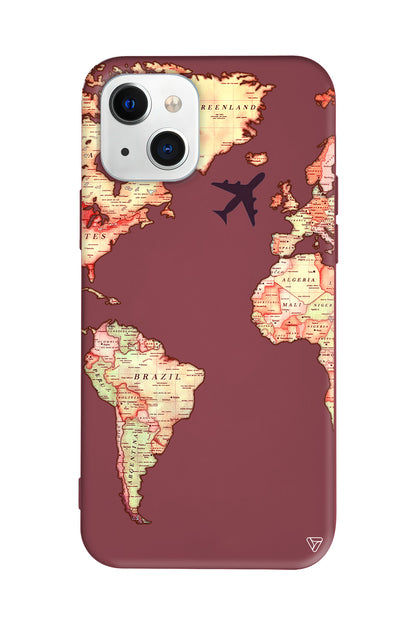 Harita Tasarımlı Lansman Model İçi Kadife Silikon Telefon Kılıfı – Plus Serisine Özel