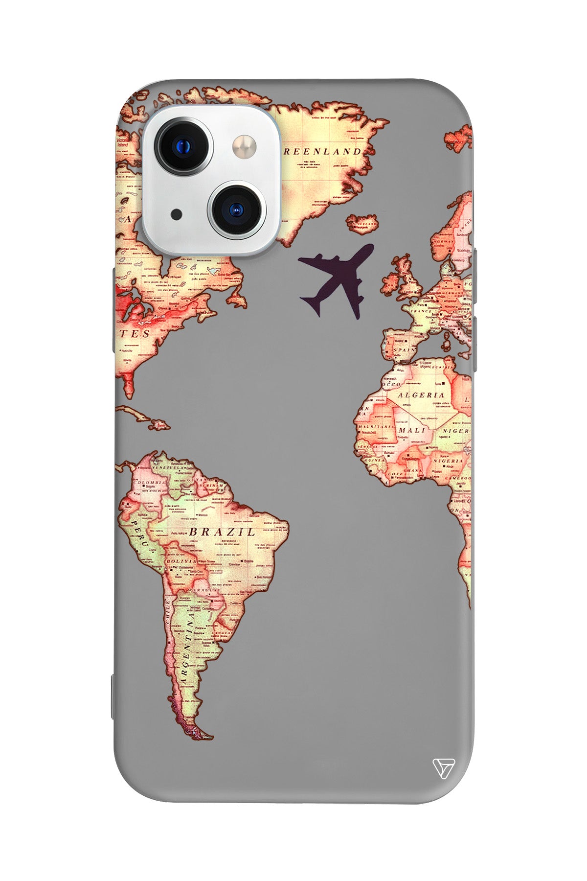 Harita Tasarımlı Lansman Model İçi Kadife Silikon Telefon Kılıfı – Plus Serisine Özel