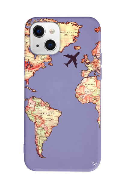 Harita Tasarımlı Lansman Model İçi Kadife Silikon Telefon Kılıfı – Plus Serisine Özel