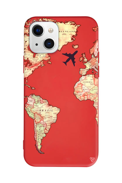 Harita Tasarımlı Lansman Model İçi Kadife Silikon Telefon Kılıfı – Plus Serisine Özel