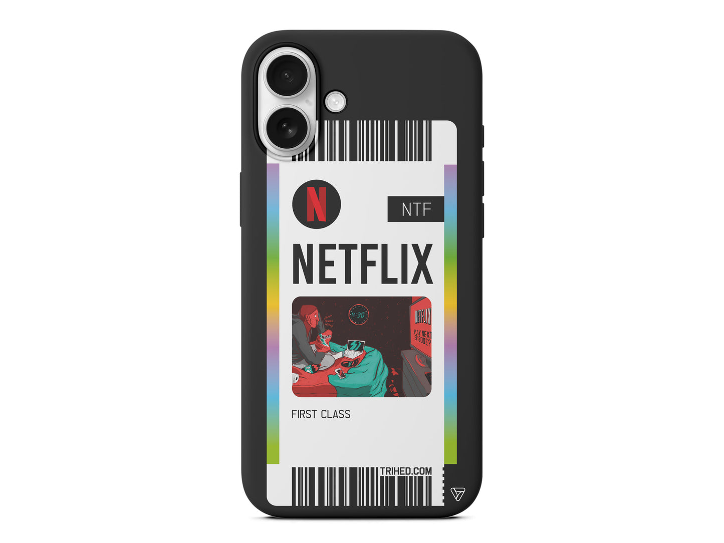 Netflix Bileti Lansman Model İçi Kadife Silikon Telefon Kılıfı – Plus Serisine Özel