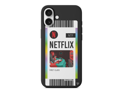 Netflix Bileti Lansman Model İçi Kadife Silikon Telefon Kılıfı – Plus Serisine Özel