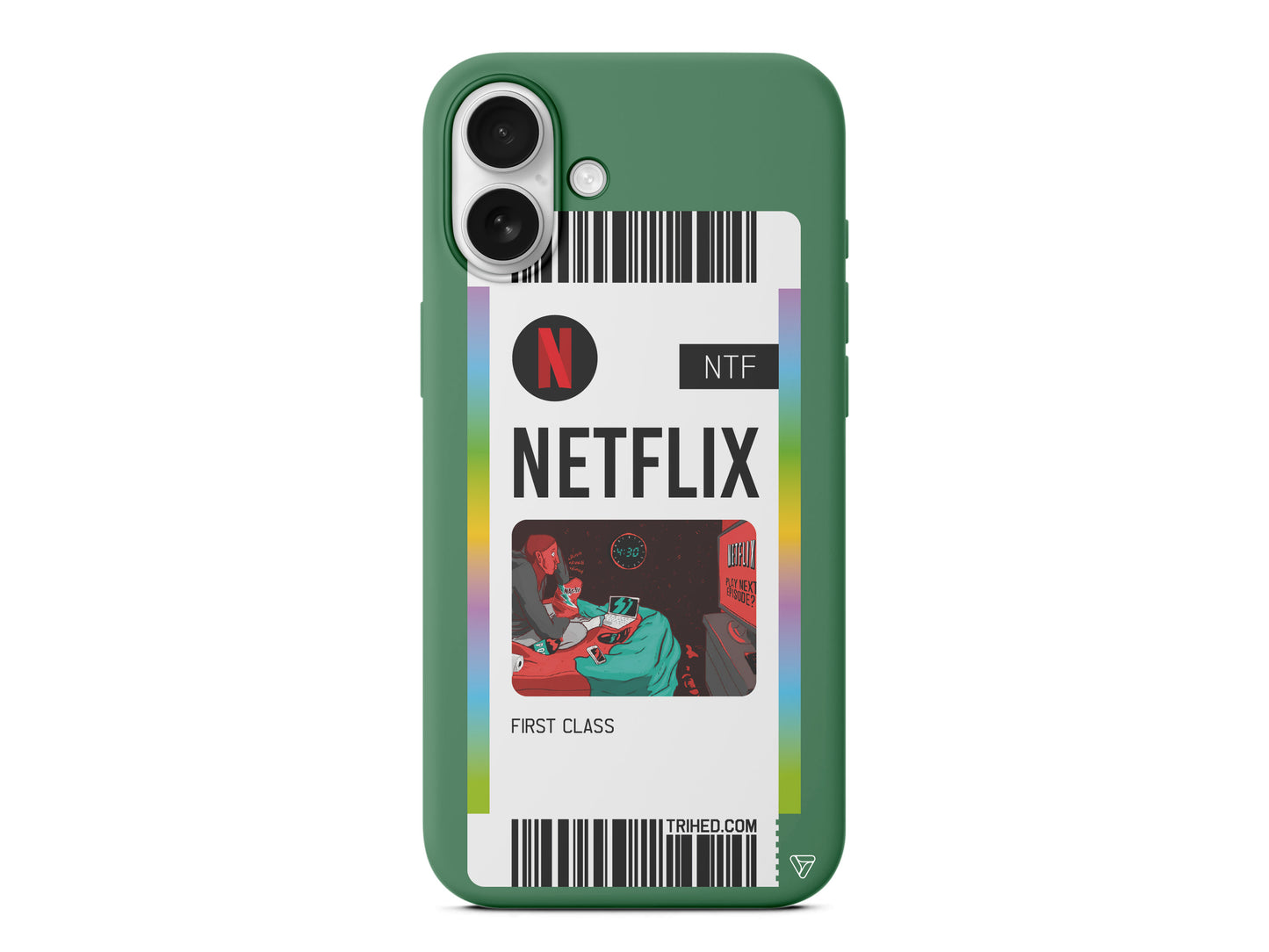 Netflix Bileti Lansman Model İçi Kadife Silikon Telefon Kılıfı – Plus Serisine Özel