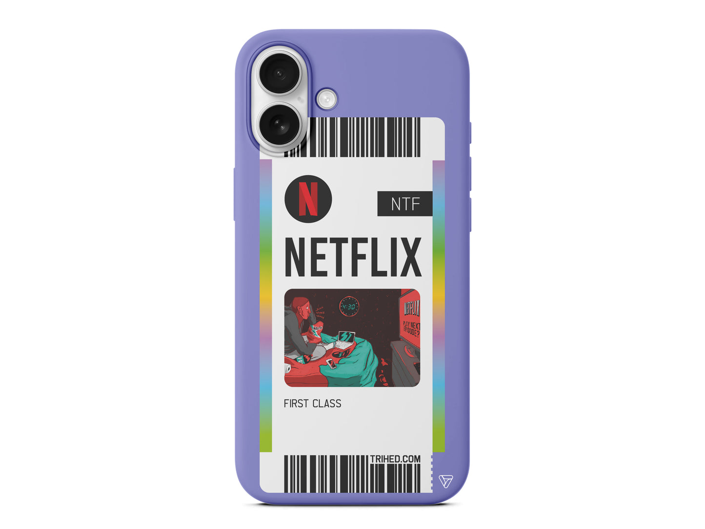 Netflix Bileti Lansman Model İçi Kadife Silikon Telefon Kılıfı – Plus Serisine Özel