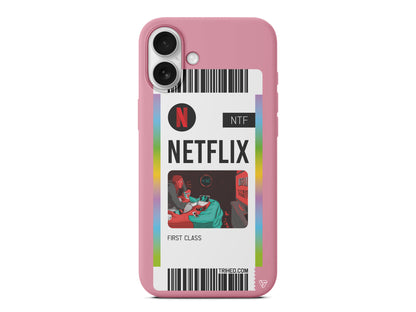 Netflix Bileti Lansman Model İçi Kadife Silikon Telefon Kılıfı – Plus Serisine Özel