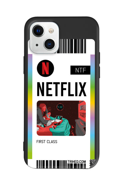 Netflix Bileti Lansman Model İçi Kadife Silikon Telefon Kılıfı – Plus Serisine Özel