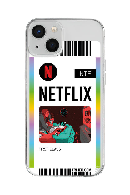 Netflix Bileti Lansman Model İçi Kadife Silikon Telefon Kılıfı – Plus Serisine Özel