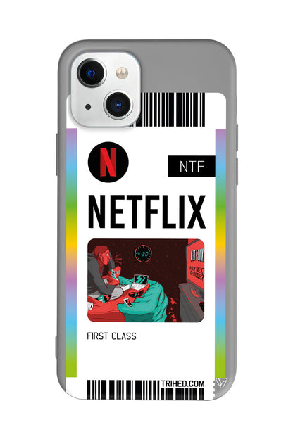 Netflix Bileti Lansman Model İçi Kadife Silikon Telefon Kılıfı – Plus Serisine Özel