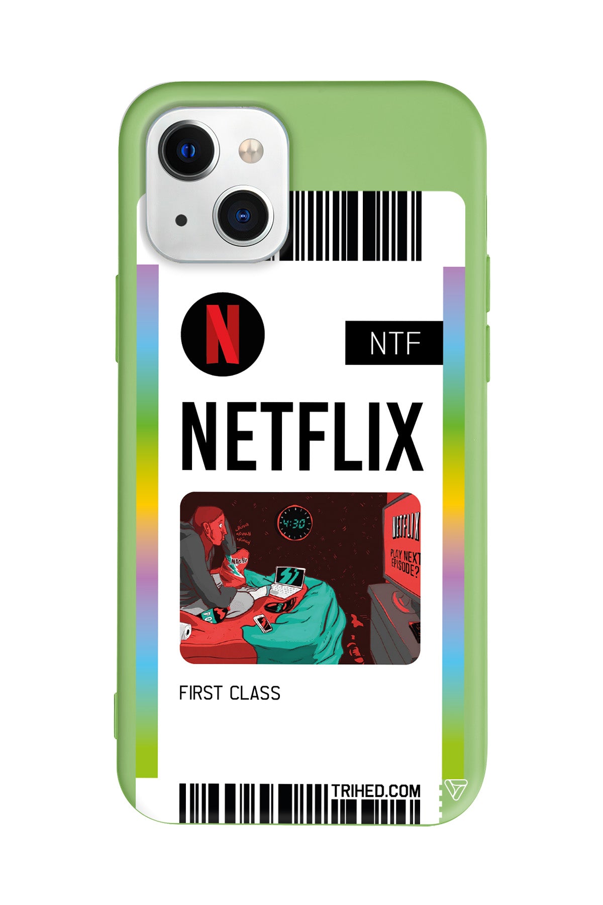Netflix Bileti Lansman Model İçi Kadife Silikon Telefon Kılıfı – Plus Serisine Özel