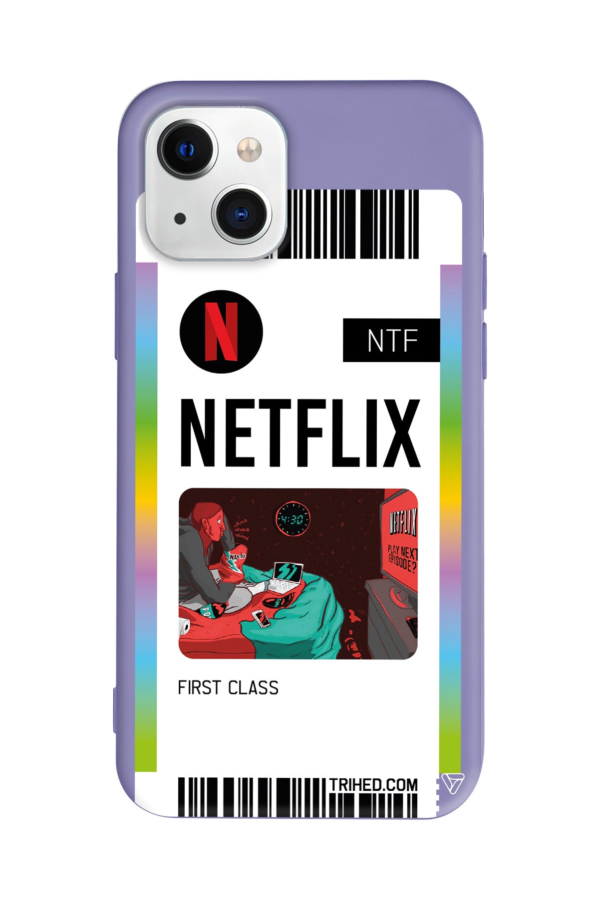 Netflix Bileti Lansman Model İçi Kadife Silikon Telefon Kılıfı – Plus Serisine Özel