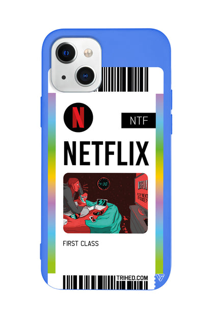 Netflix Bileti Lansman Model İçi Kadife Silikon Telefon Kılıfı – Plus Serisine Özel