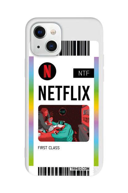 Netflix Bileti Lansman Model İçi Kadife Silikon Telefon Kılıfı – Plus Serisine Özel