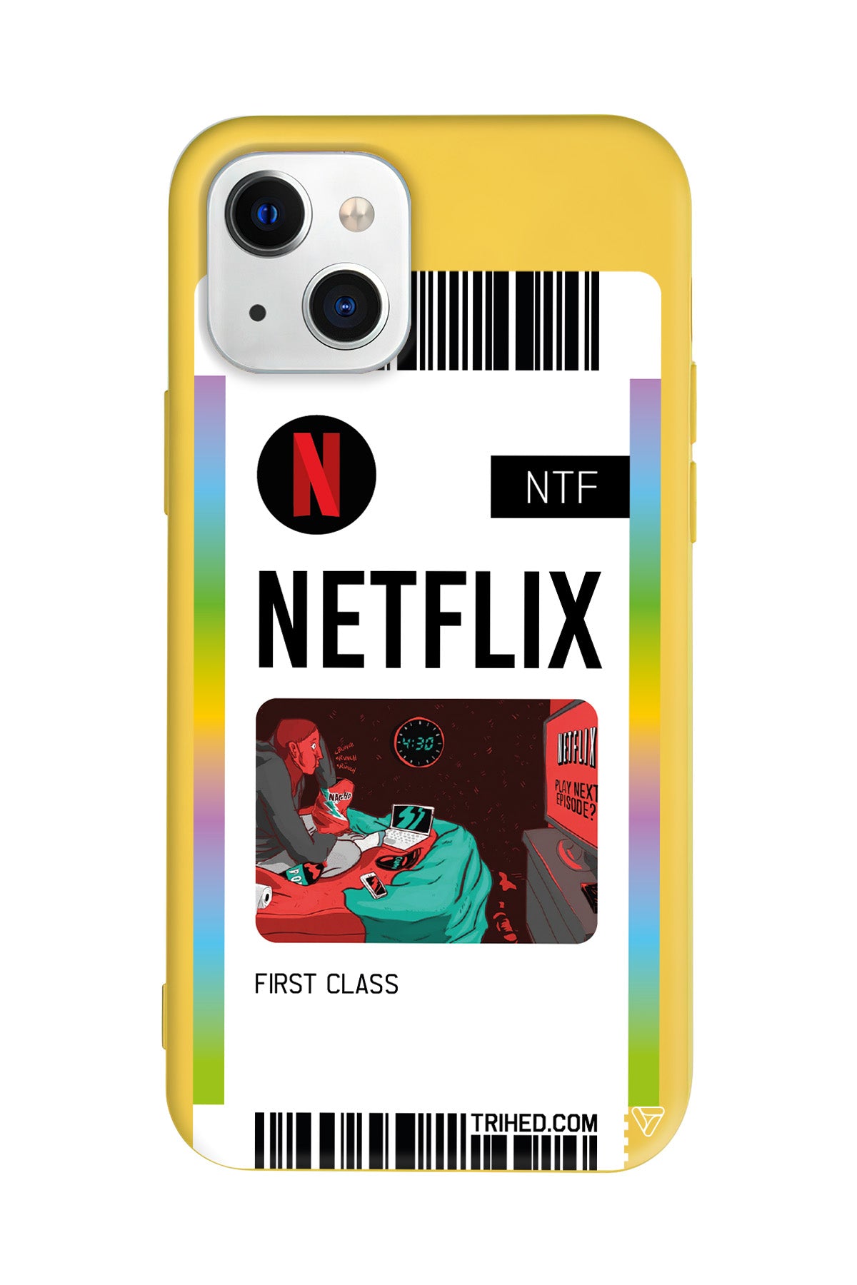 Netflix Bileti Lansman Model İçi Kadife Silikon Telefon Kılıfı – Plus Serisine Özel