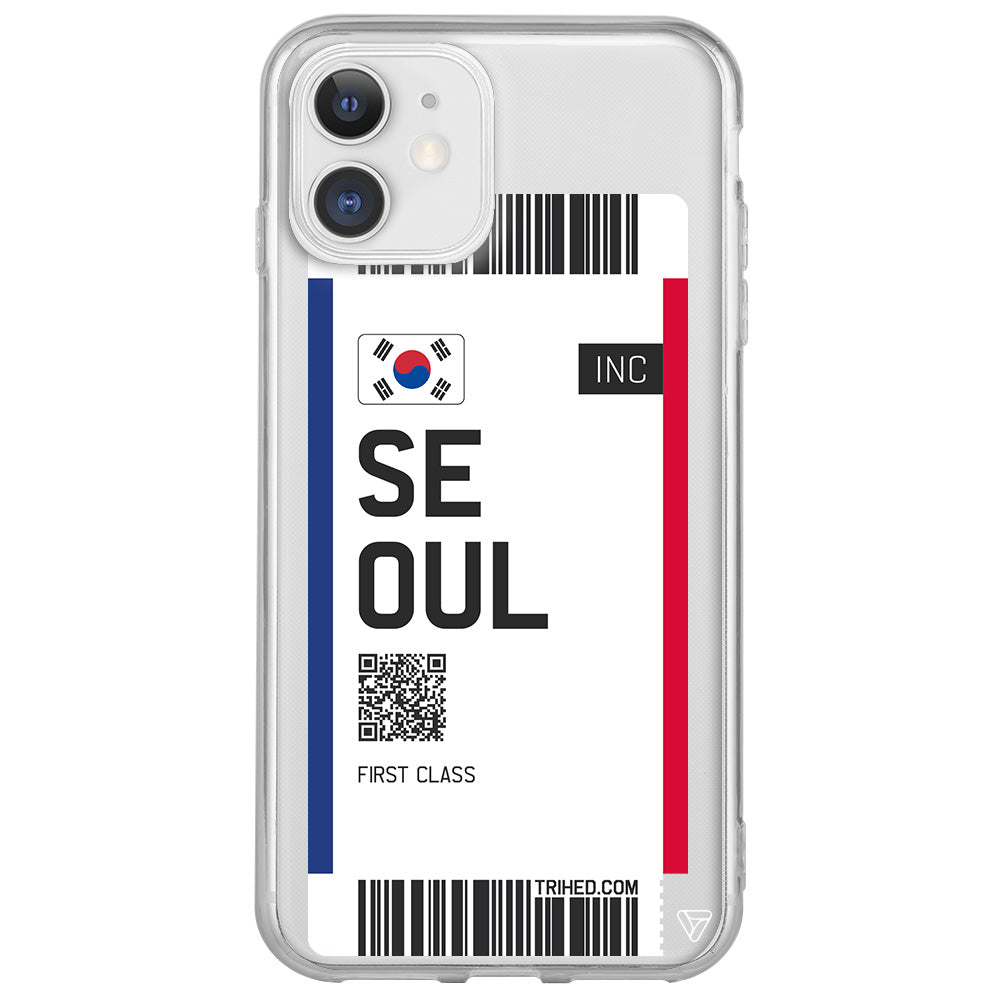 Seoul Bileti Lansman Model İçi Kadife Silikon Telefon Kılıfı