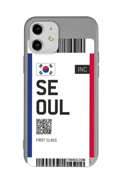 Seoul Bileti Lansman Model İçi Kadife Silikon Telefon Kılıfı