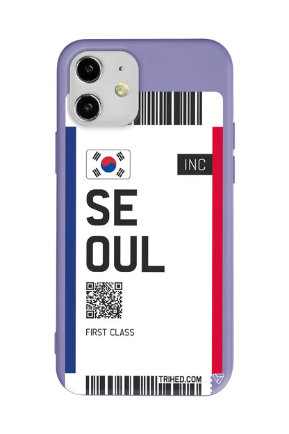 Seoul Bileti Lansman Model İçi Kadife Silikon Telefon Kılıfı