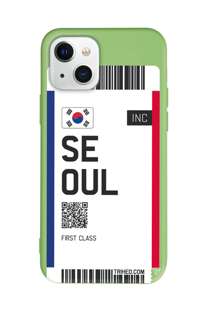 Seoul Bileti Lansman Model İçi Kadife Silikon Telefon Kılıfı