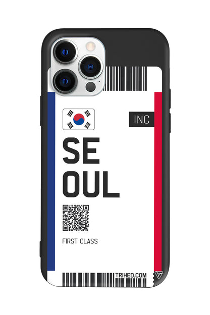 Seoul Bileti Lansman Model İçi Kadife Silikon Telefon Kılıfı