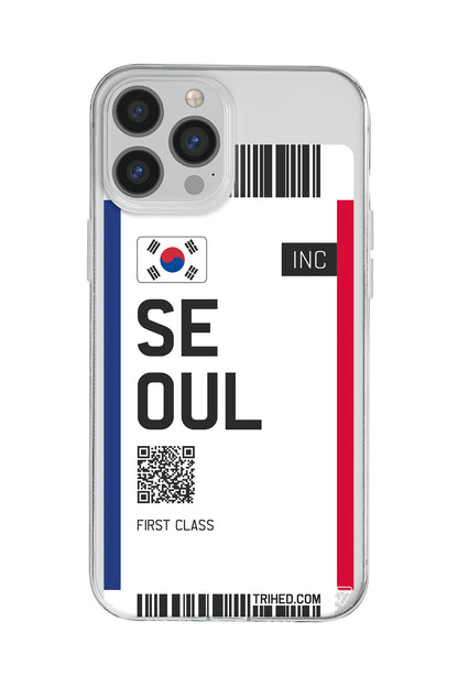 Seoul Bileti Lansman Model İçi Kadife Silikon Telefon Kılıfı