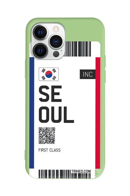 Seoul Bileti Lansman Model İçi Kadife Silikon Telefon Kılıfı