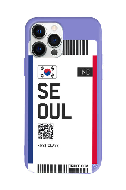 Seoul Bileti Lansman Model İçi Kadife Silikon Telefon Kılıfı