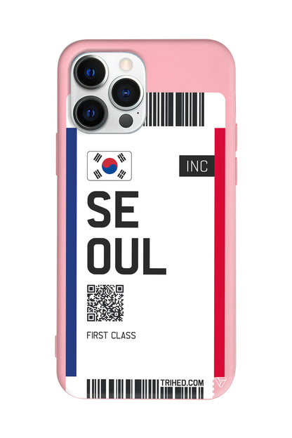 Seoul Bileti Lansman Model İçi Kadife Silikon Telefon Kılıfı