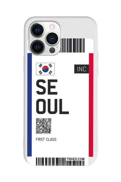 Seoul Bileti Lansman Model İçi Kadife Silikon Telefon Kılıfı