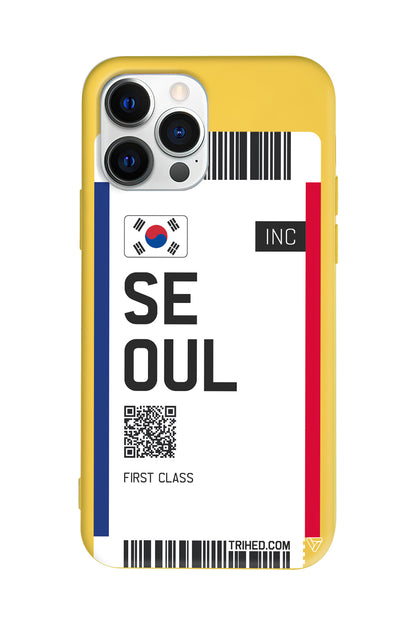 Seoul Bileti Lansman Model İçi Kadife Silikon Telefon Kılıfı