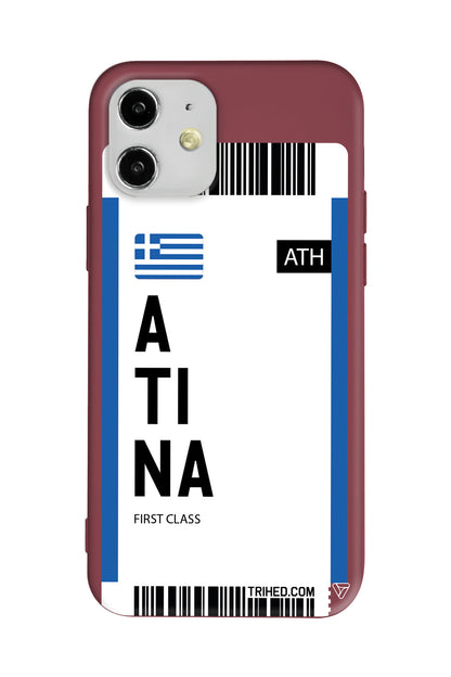 Atina Bileti Lansman Model İçi Kadife Silikon Telefon Kılıfı