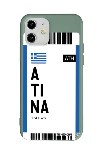 Atina Bileti Lansman Model İçi Kadife Silikon Telefon Kılıfı