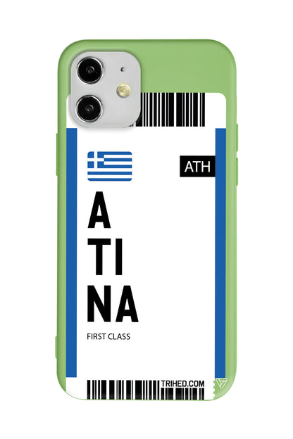 Atina Bileti Lansman Model İçi Kadife Silikon Telefon Kılıfı