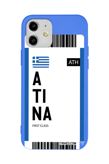 Atina Bileti Lansman Model İçi Kadife Silikon Telefon Kılıfı