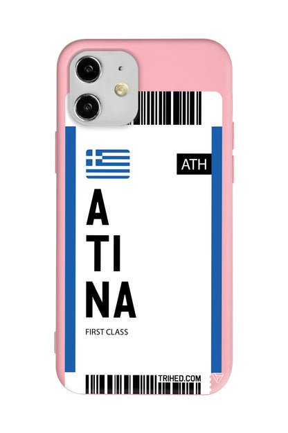 Atina Bileti Lansman Model İçi Kadife Silikon Telefon Kılıfı