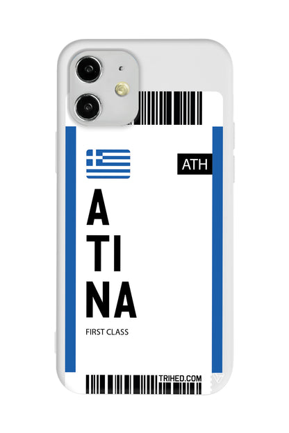 Atina Bileti Lansman Model İçi Kadife Silikon Telefon Kılıfı