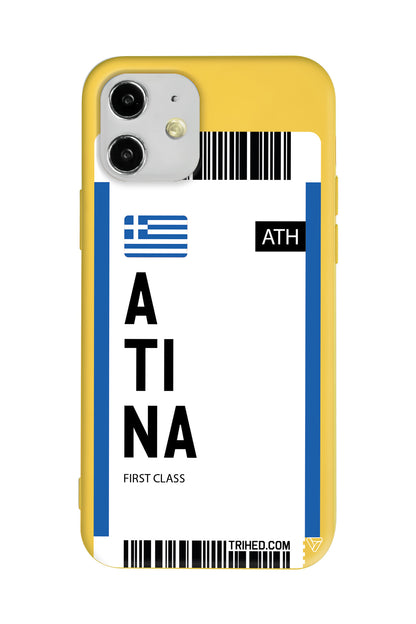 Atina Bileti Lansman Model İçi Kadife Silikon Telefon Kılıfı